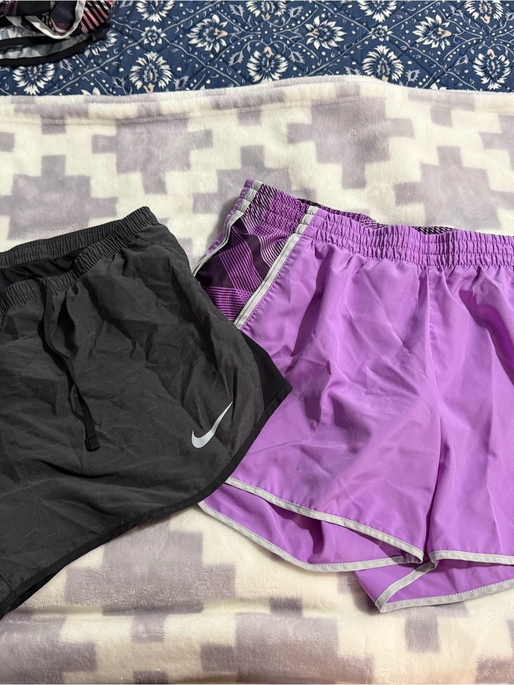 Nike Women’s Purple and Black Athletic Shorts Pack
